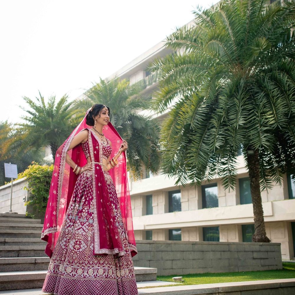 Anita Dongre Wedding Lehenga, Small, Wine Red - Picture 4 of 4